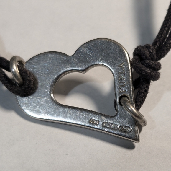 Furla 925 sterling silver Italy heart cord bracelet - Picture 4 of 6